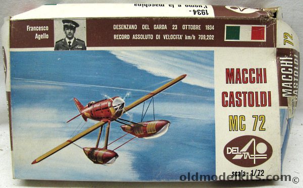 Delta 1/72 Macchi MC 72 (MC-72) Stavebnice - Racing Float Plane with Booklet plastic model kit